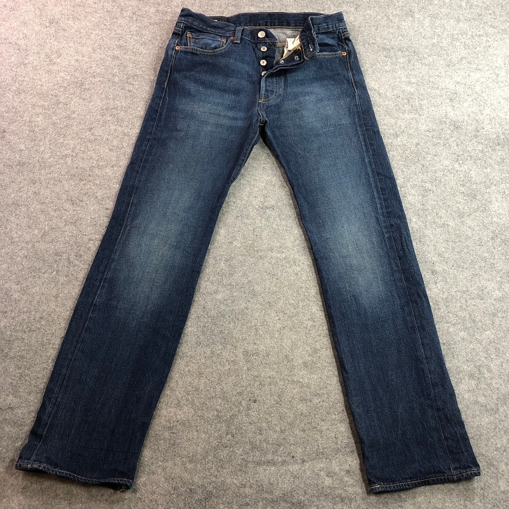 Levi's Mens 501 Jeans 31x32 Dark Wash BIG E Premium Straight Leg Button Fly